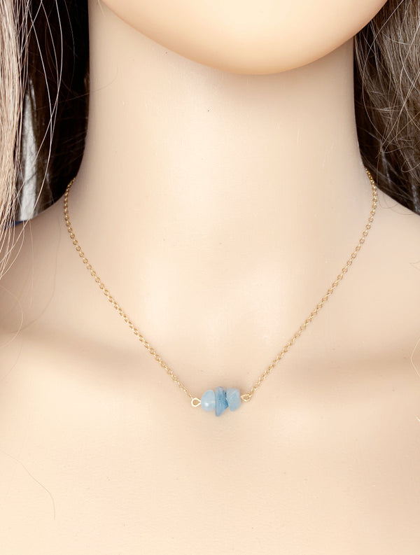 Tiny Aquamarine Necklace