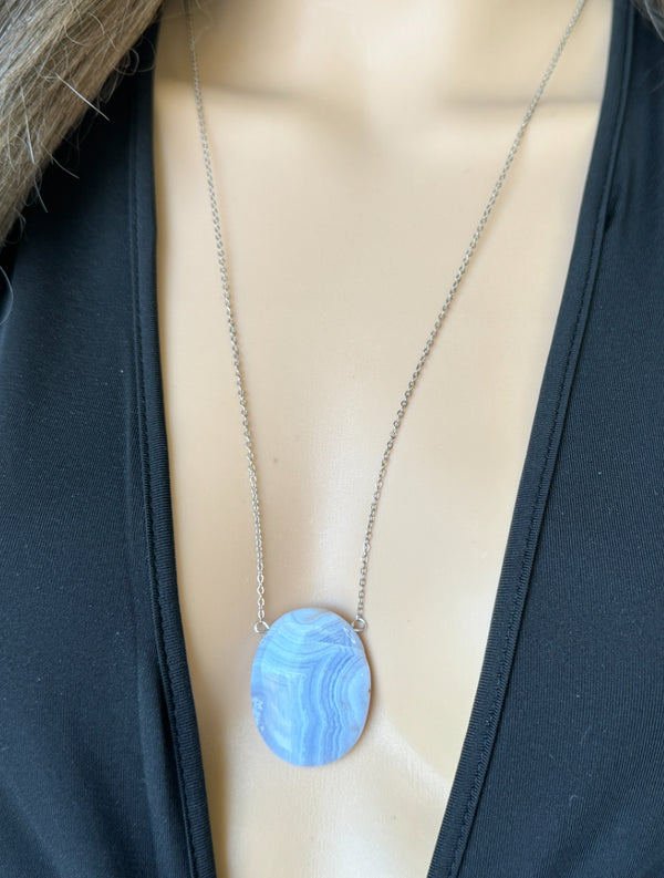 Blue Lace Agate Necklace