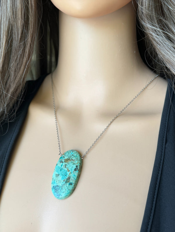 Raw Chrysocolla Necklace