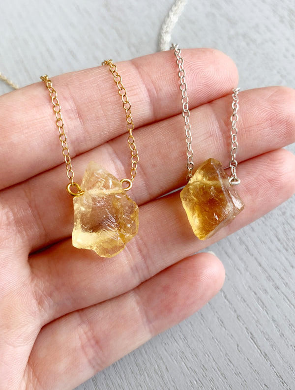 Raw Citrine Necklace