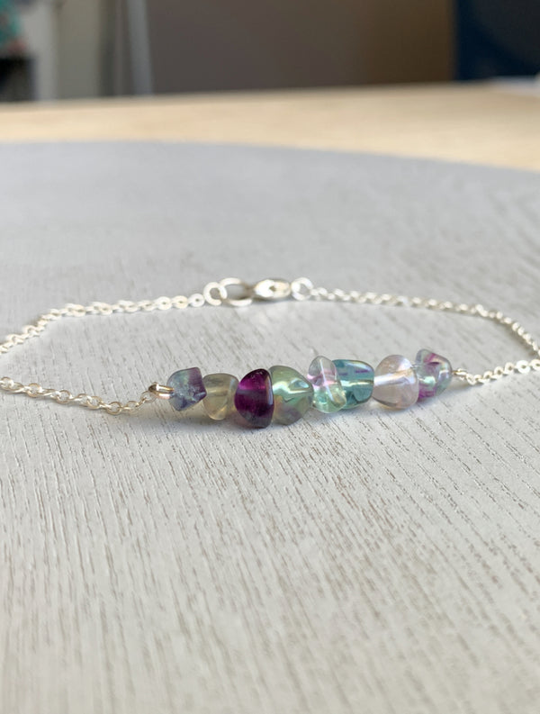 Rainbow Fluorite Anklet