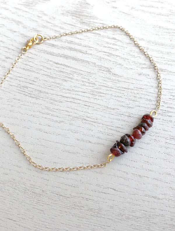 Raw Garnet Anklet