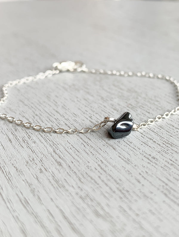 Dainty Hematite Bracelet