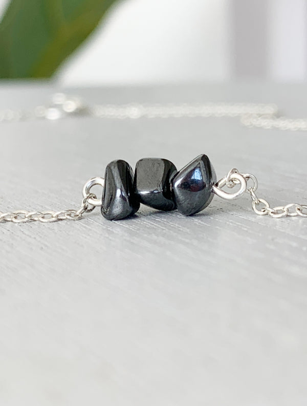 Dainty Hematite Necklace