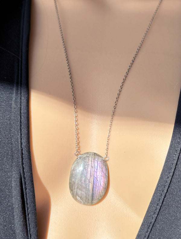 Raw Labradorite Necklace