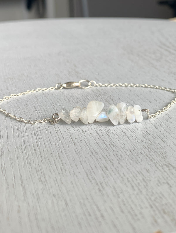 Raw Moonstone Anklet