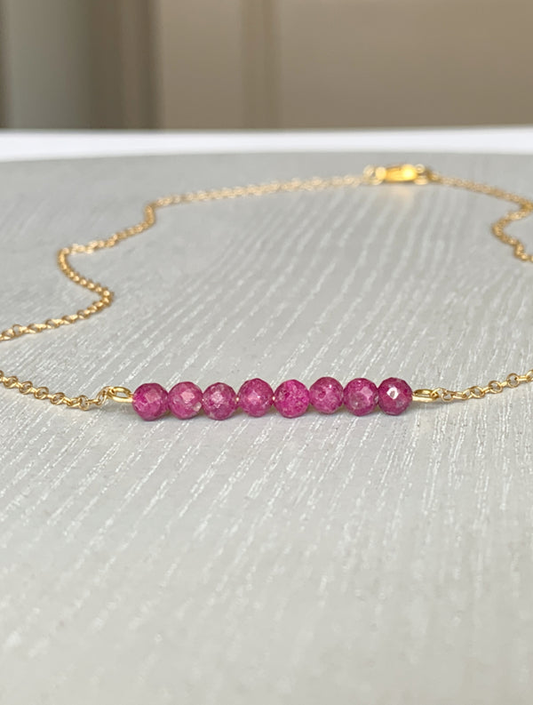 Raw Ruby Necklace