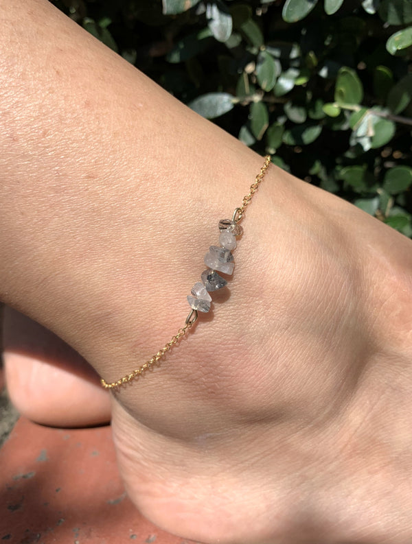 Rutilated Quartz Anklet