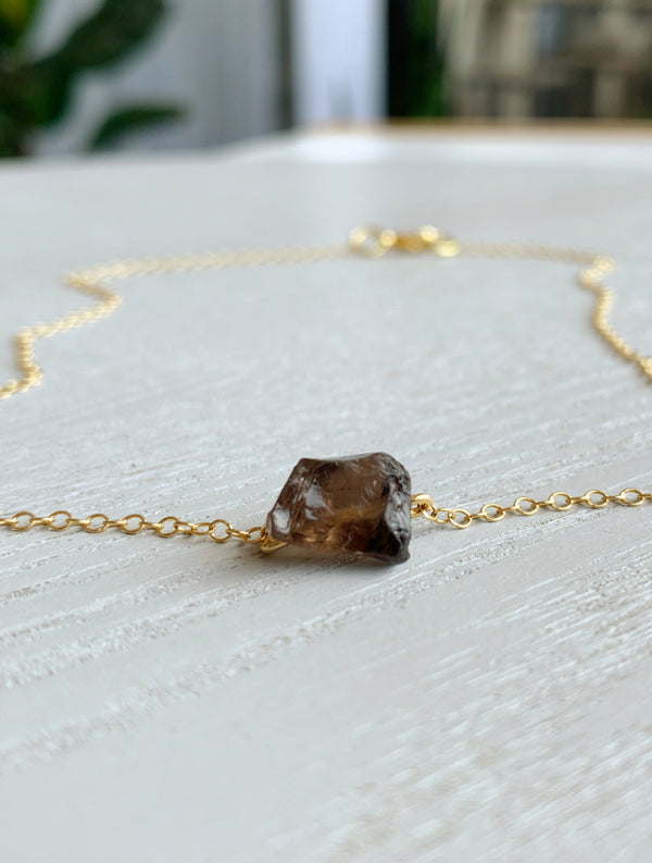 Raw Smoky Necklace