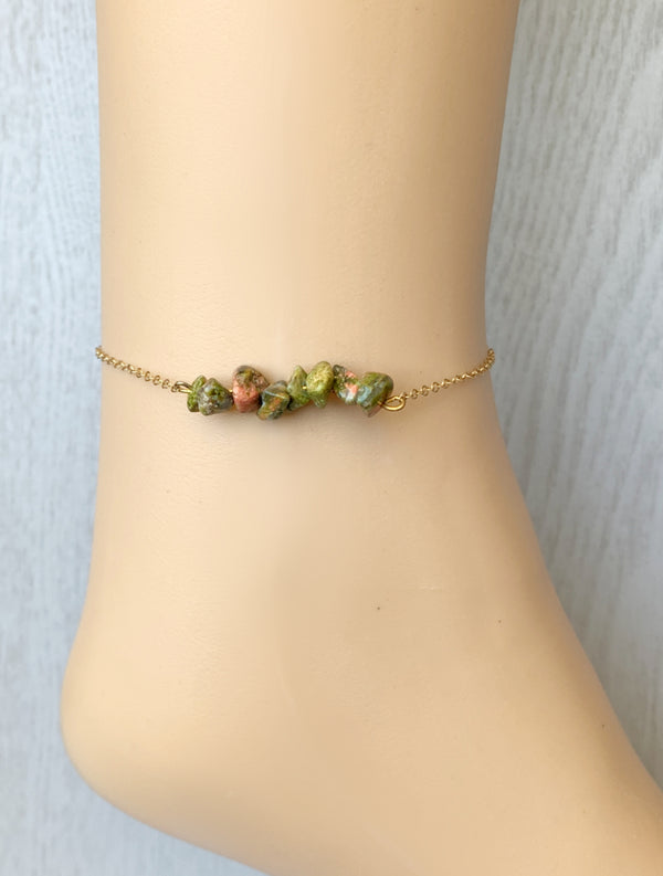 Unakite Jasper Anklet