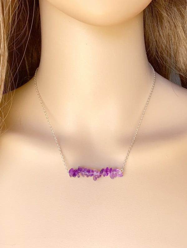 Amethyst Bar Necklace