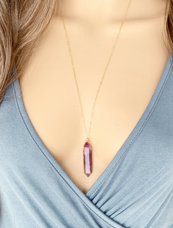 Raw Amethyst Necklace (S)