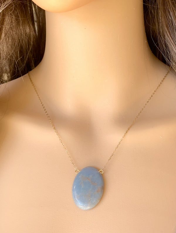 Angelite Pendant Necklace