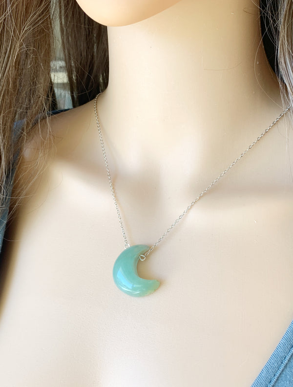 Aquamarine Moon Necklace