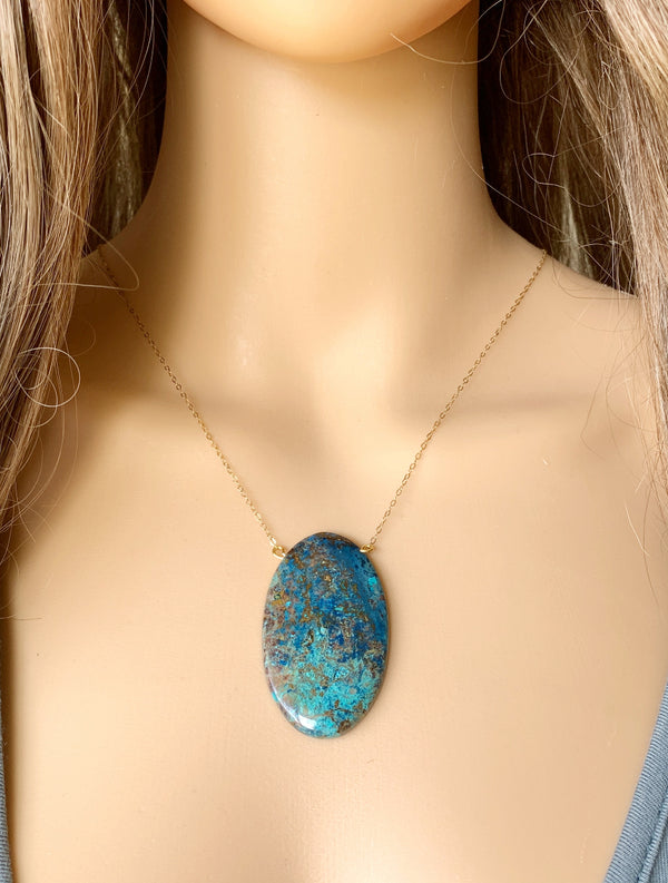 Azurite Crystal Necklace