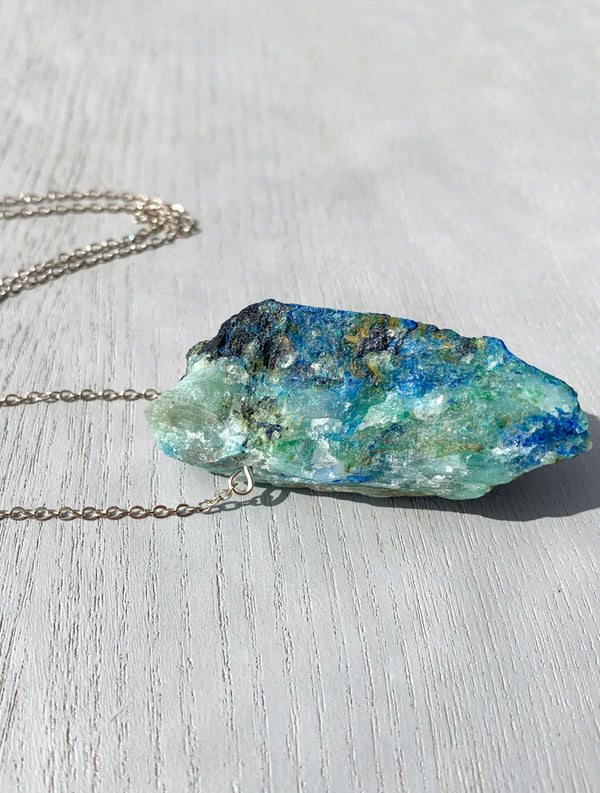 Raw Azurite Necklace