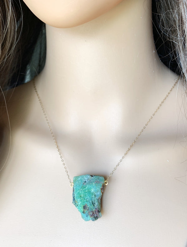 Raw Chrysoprase Necklace