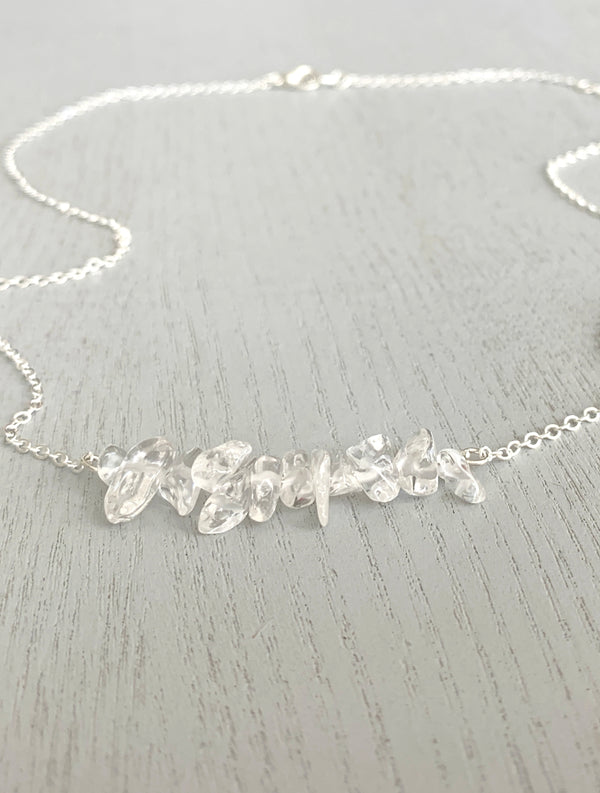 Clear Quartz Bar Necklace