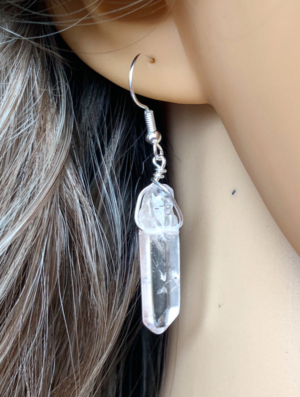 Raw Quartz Earrings