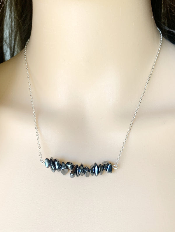 Hematite Bar Necklace