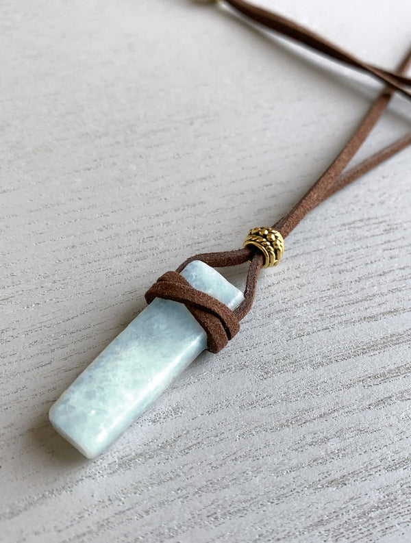 Raw Aquamarine Necklace