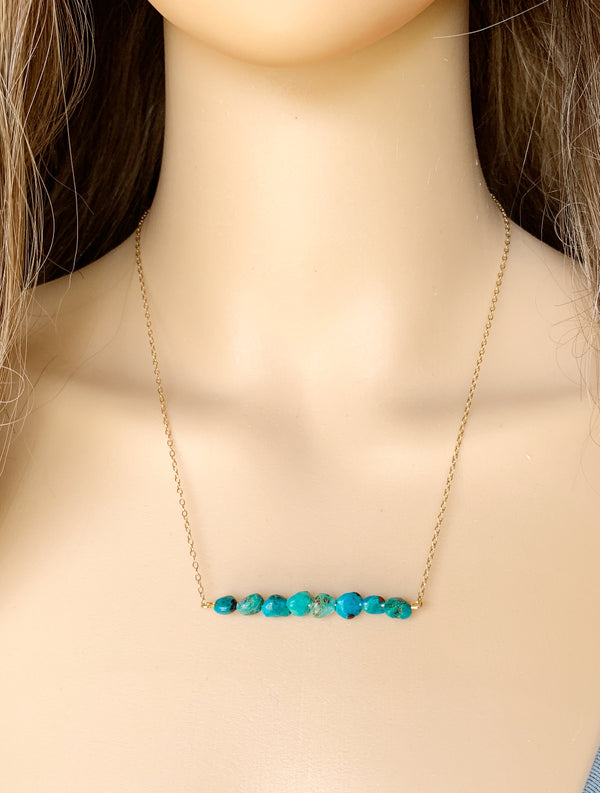 Chrysocolla Bar Necklace