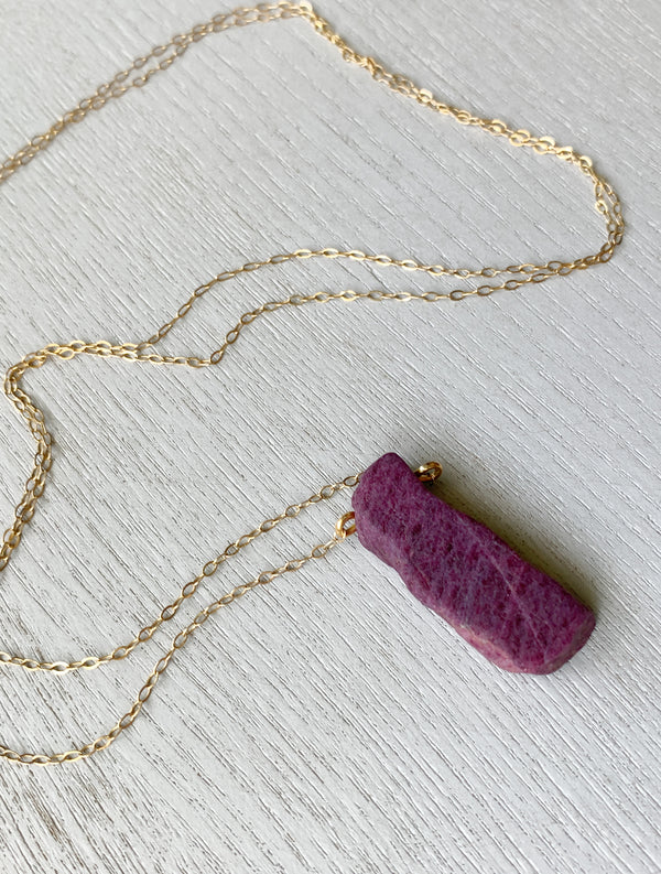 Raw Ruby Necklace