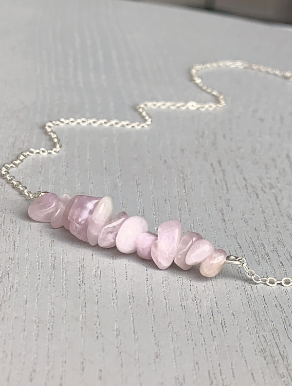 Kunzite Bar Necklace