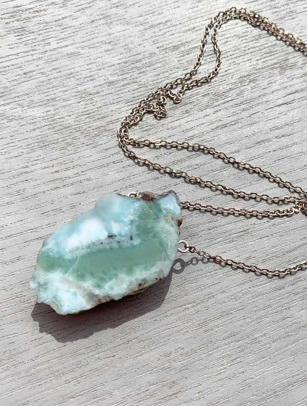 Raw Larimar Necklace