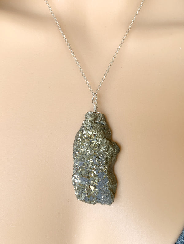 Raw Pyrite Necklace