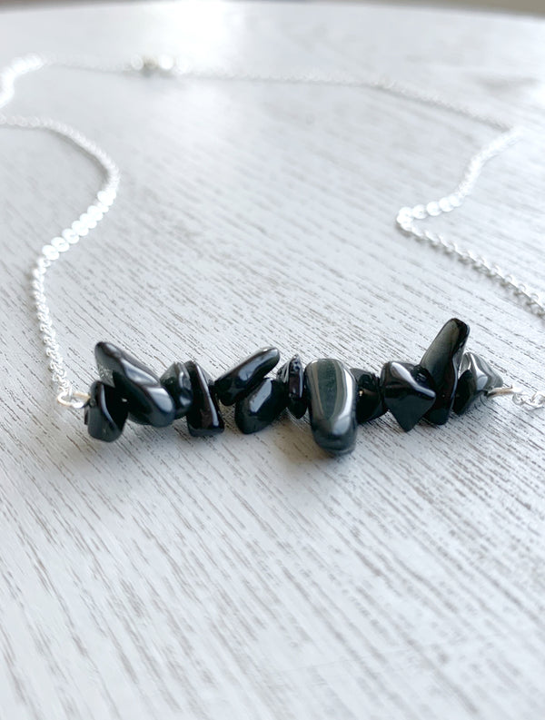 Obsidian Bar Necklace