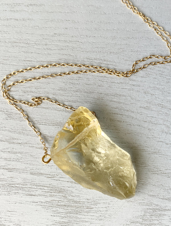 Raw Citrine Necklace