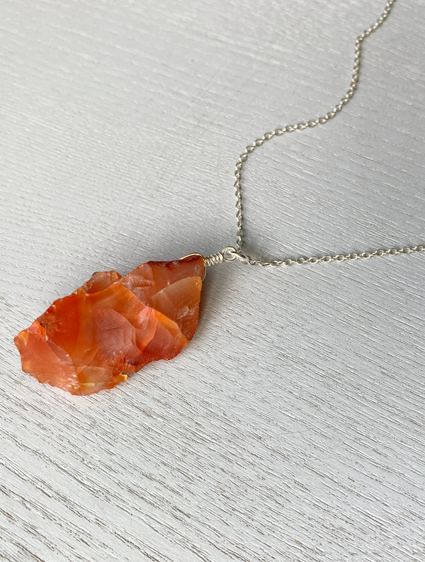 Raw Carnelian Necklace