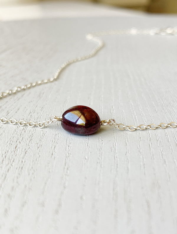 Raw Garnet Necklace