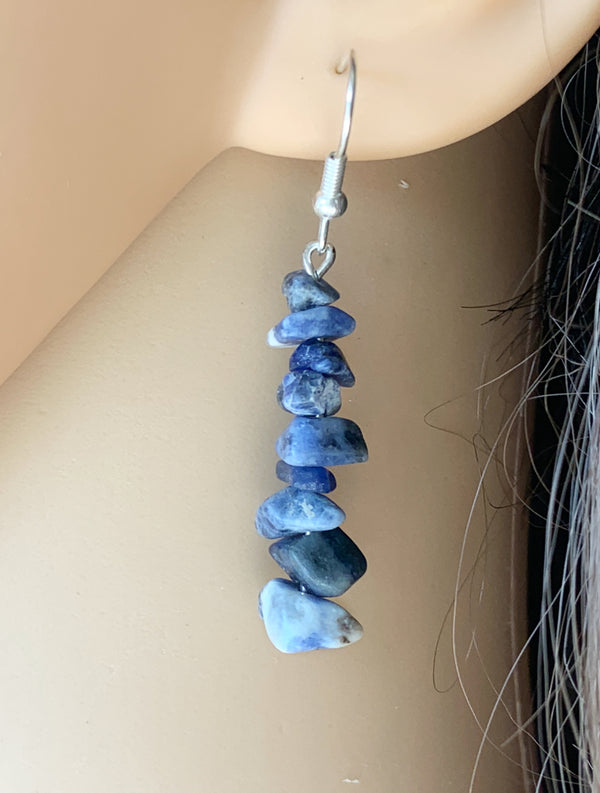 Raw Sodalite Earrings