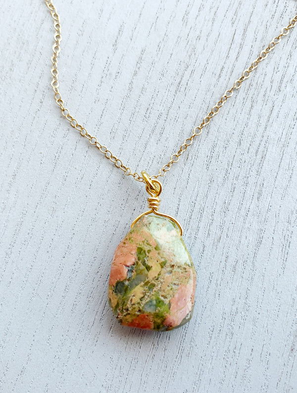 Unakite Pendant Necklace